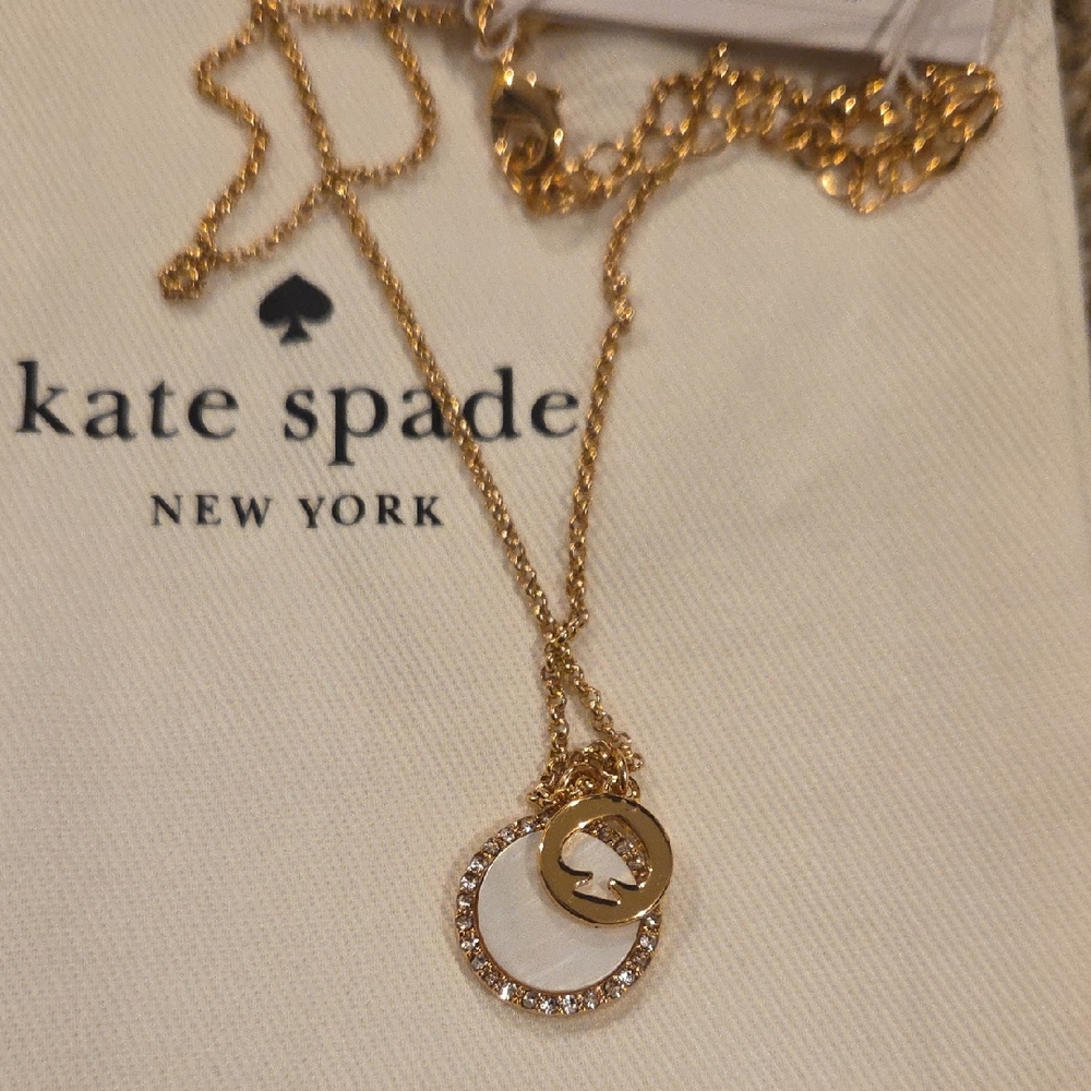 Kate Spade Gold and White Circle Necklace